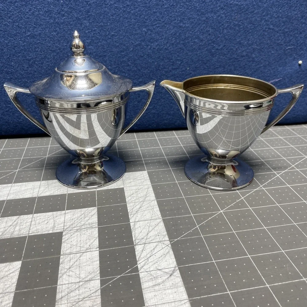 Royal Rochester Silver Creamer And Sugar With Lid